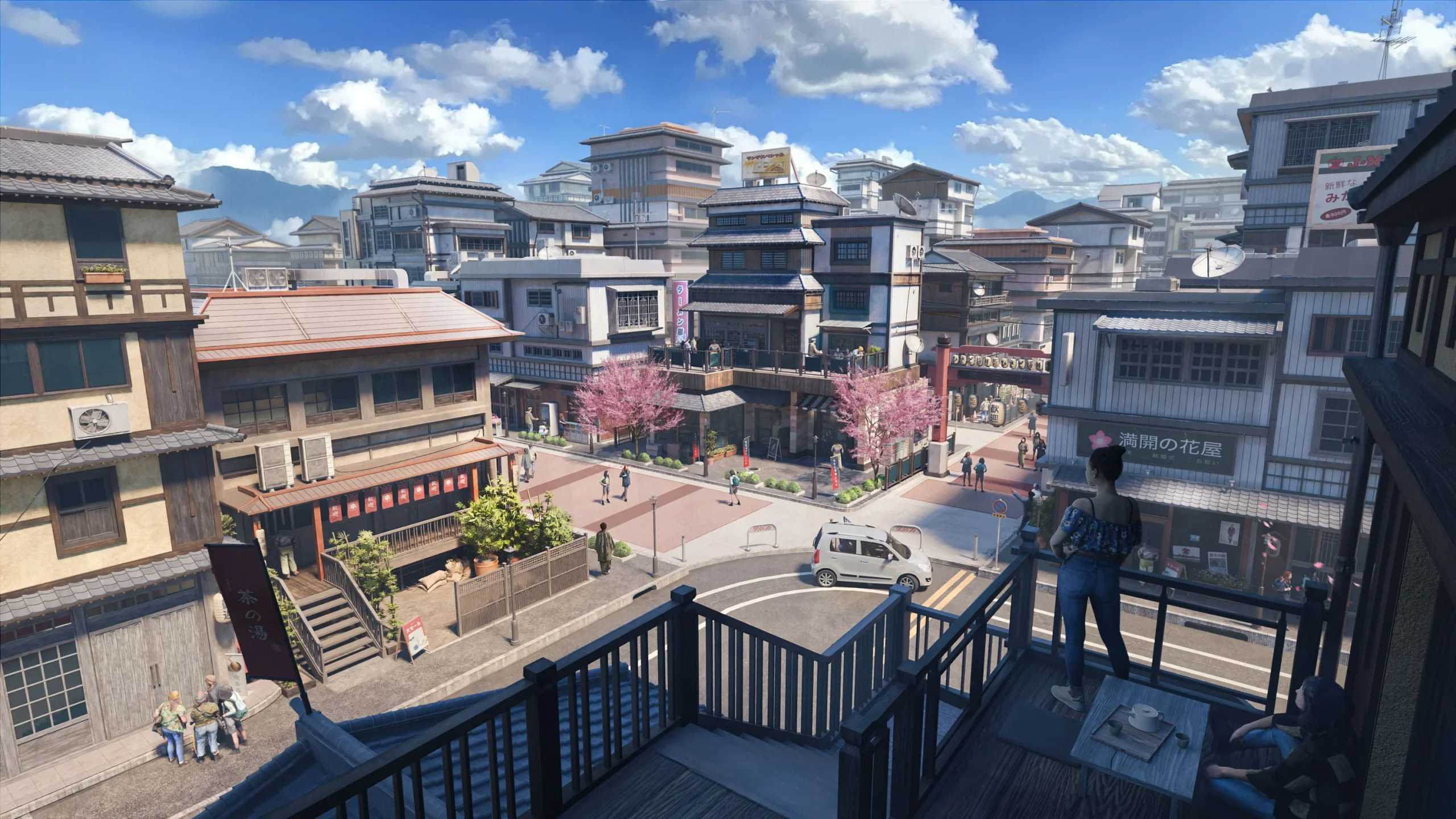 日式城市景观建筑3D模型-艺贰叁素材网
